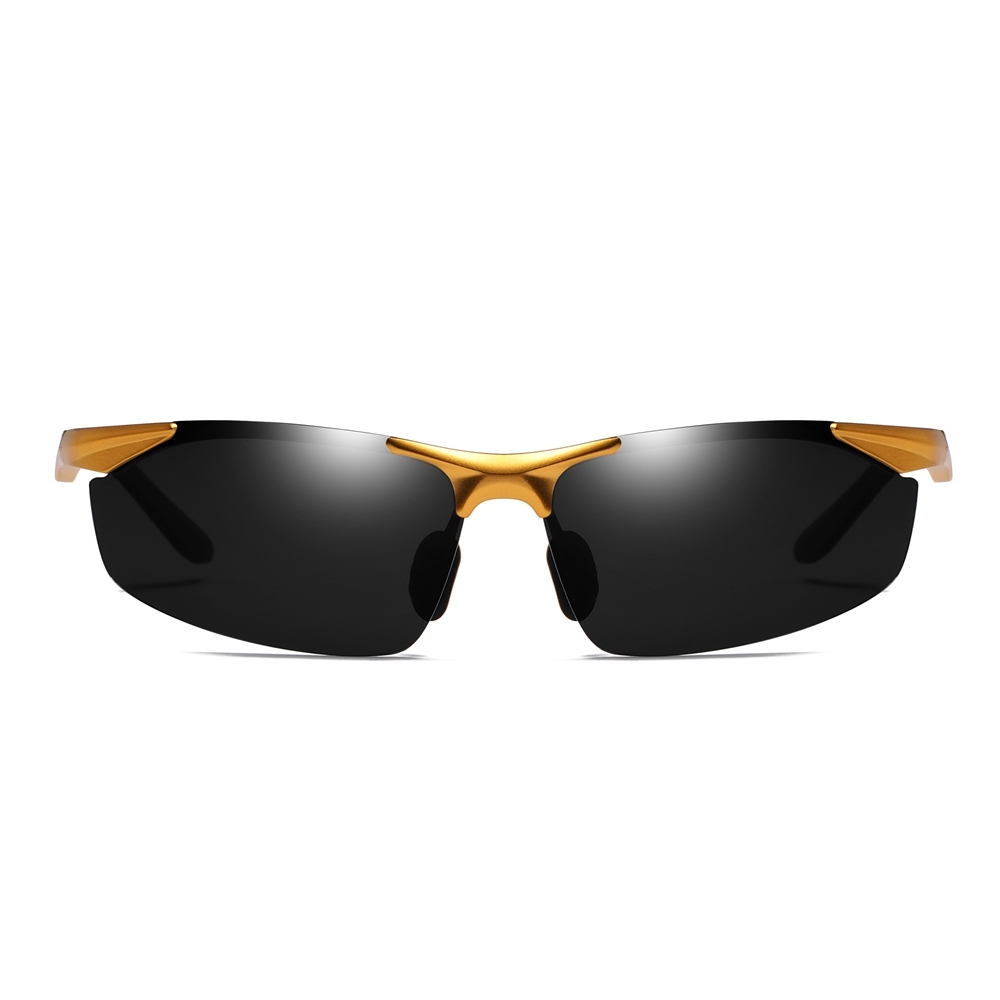 Men's Aluminum Semi-rimless Polarized Sunglasses for Men Outdoor Sports Running Sun Glasses Lightweight Polarised Cycling Sunglass