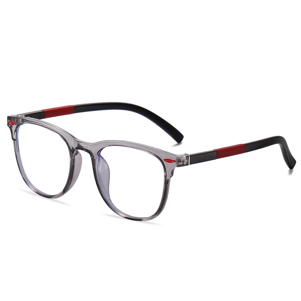 Kids TR-90 Horn Rimmed Square Non-prescription Clear Eyeglasses for Children Blue Light Blocking Glasses with Flexible Spring