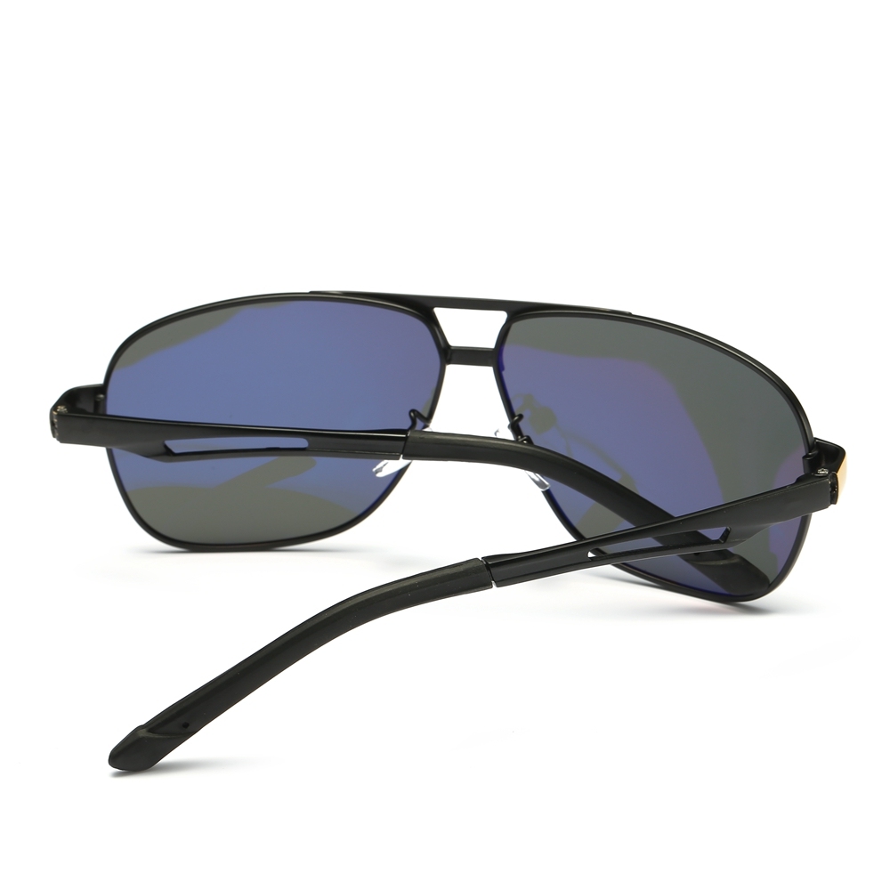 Mens Oversized Metal Navigator Sunglass for Driver Big Rectangular Aviator Sunglasses Men Anti-reflective Coating Polarized Sun Glasses