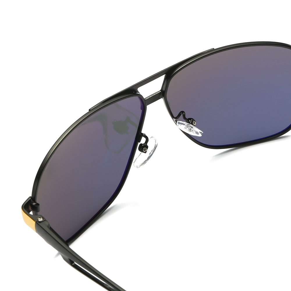 Mens Oversized Metal Navigator Sunglass for Driver Big Rectangular Aviator Sunglasses Men Anti-reflective Coating Polarized Sun Glasses