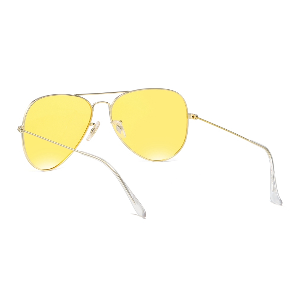 Unisex Aviator Yellow Polarized Glasses for Driving at Night Against Lights Nighttime to Reduce Glare Nightglasses 3025