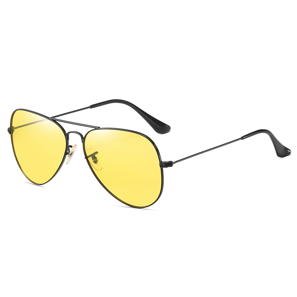 Unisex Aviator Yellow Polarized Glasses for Driving at Night Against Lights Nighttime to Reduce Glare Nightglasses 3025
