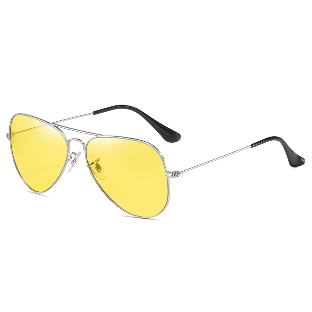 Unisex Aviator Yellow Polarized Glasses for Driving at Night Against Lights Nighttime to Reduce Glare Nightglasses 3025