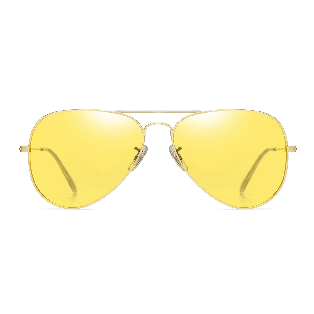 Unisex Aviator Yellow Polarized Glasses for Driving at Night Against Lights Nighttime to Reduce Glare Nightglasses 3025