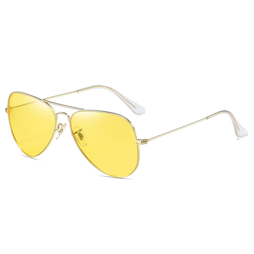 Unisex Aviator Yellow Polarized Glasses for Driving at Night Against Lights Nighttime to Reduce Glare Nightglasses 3025