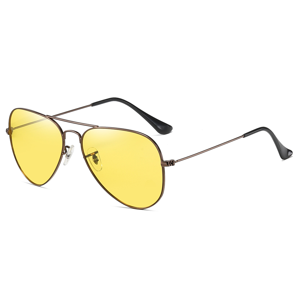 Unisex Aviator Yellow Polarized Glasses for Driving at Night Against Lights Nighttime to Reduce Glare Nightglasses 3025
