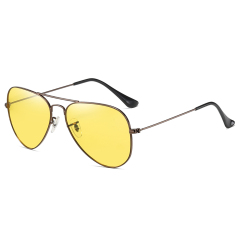 Wholesale Unisex Aviator Yellow Polarized Glasses for Driving at Night Against Lights Nighttime to Reduce Glare Nightglasses Manufacturer China