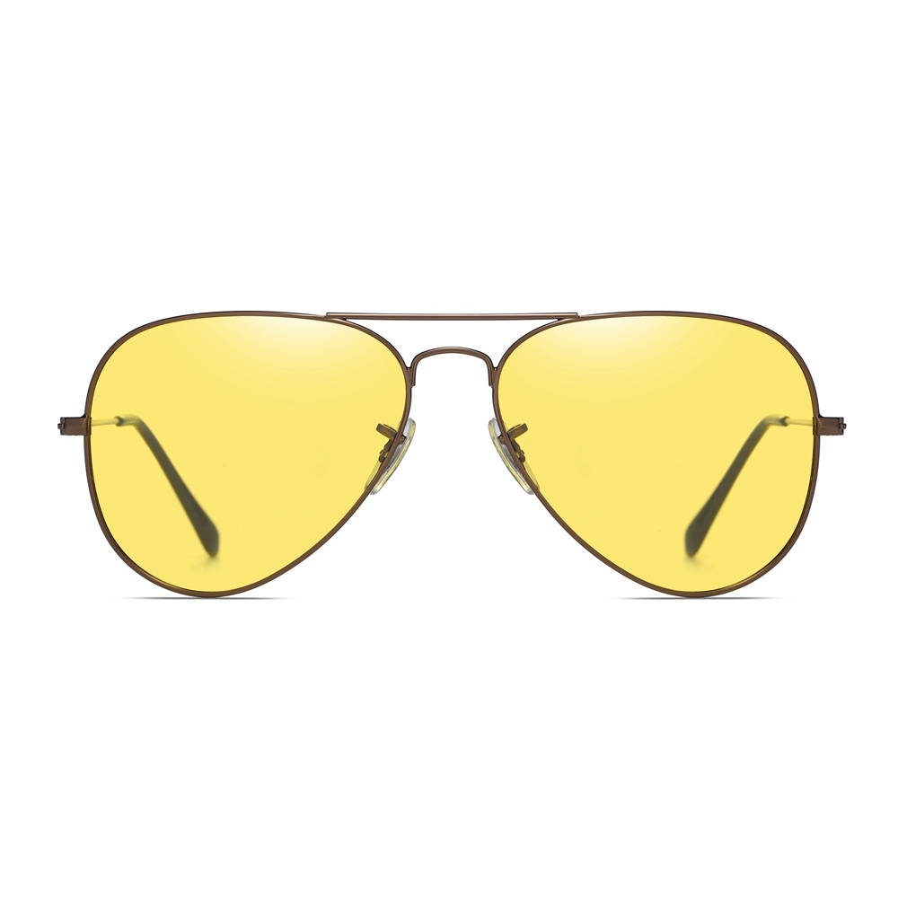 Unisex Aviator Yellow Polarized Glasses for Driving at Night Against Lights Nighttime to Reduce Glare Nightglasses 3025