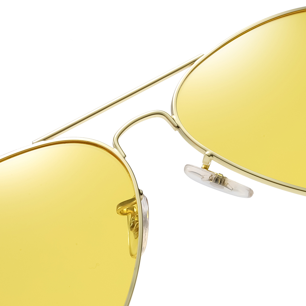 Unisex Aviator Yellow Polarized Glasses for Driving at Night Against Lights Nighttime to Reduce Glare Nightglasses 3025