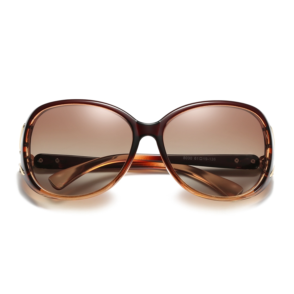 Womens Retro Oval Sunglasses Gradient Polarized Lens Luxury Brand for Ladies Vintage Style Sunglass Fox Head Fork Sun Glasses