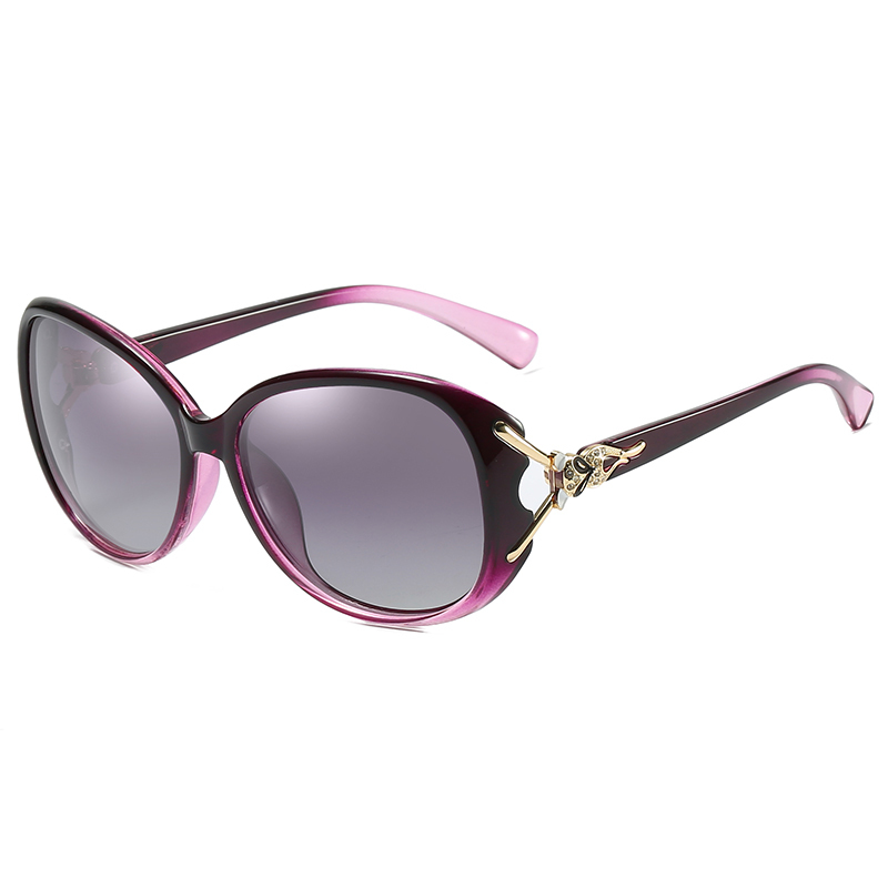 Womens Retro Oval Sunglasses Gradient Polarized Lens Luxury Brand for Ladies Vintage Style Sunglass Fox Head Fork Sun Glasses