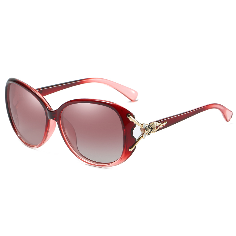 Womens Retro Oval Sunglasses Gradient Polarized Lens Luxury Brand for Ladies Vintage Style Sunglass Fox Head Fork Sun Glasses