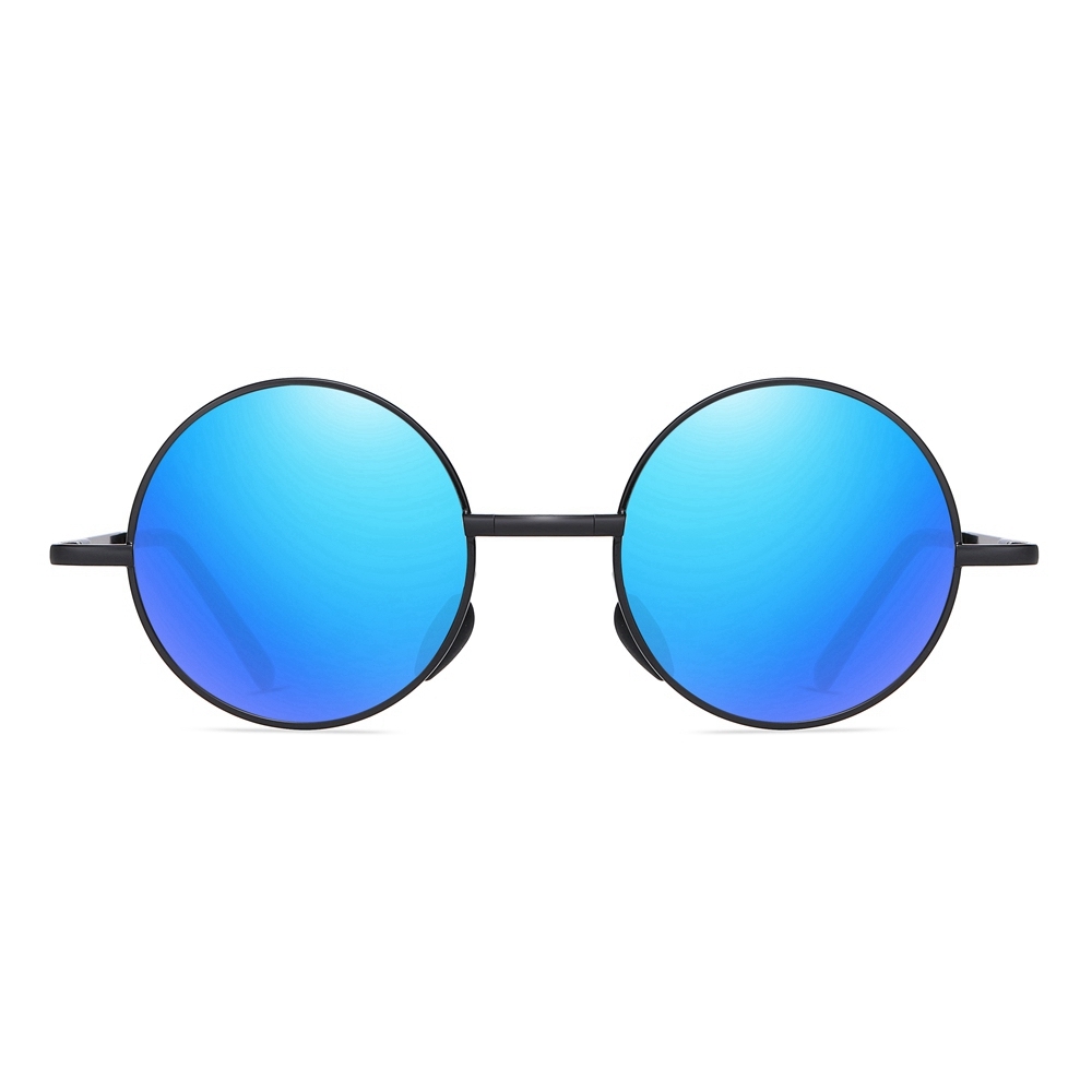 Men's Retro Round Folding Sun Glasses for Women Pocket Foldable Circle Sunglasses Vintage Portable Travel Polarized Sunglass