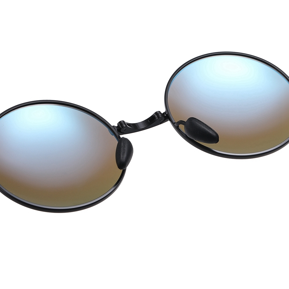 Men's Retro Round Folding Sun Glasses for Women Pocket Foldable Circle Sunglasses Vintage Portable Travel Polarized Sunglass