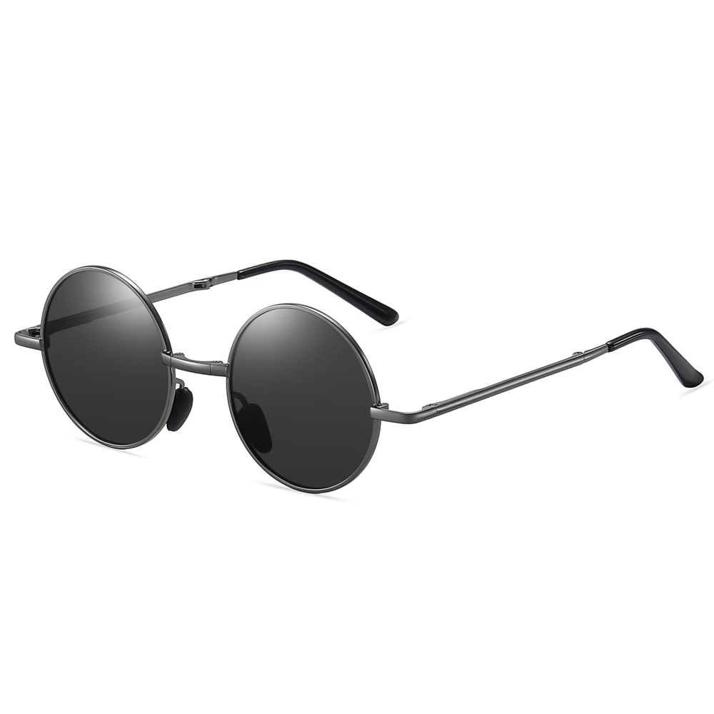 Men's Retro Round Folding Sun Glasses for Women Pocket Foldable Circle Sunglasses Vintage Portable Travel Polarized Sunglass