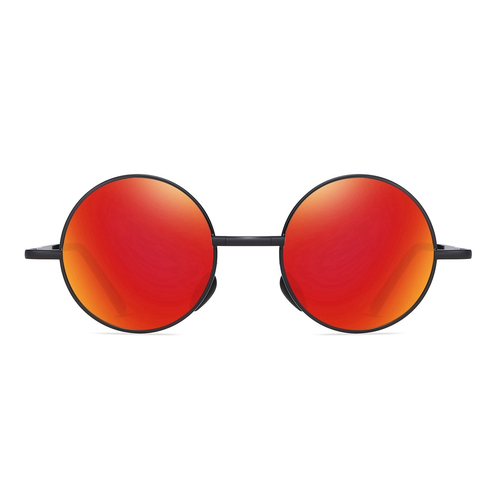 Men's Retro Round Folding Sun Glasses for Women Pocket Foldable Circle Sunglasses Vintage Portable Travel Polarized Sunglass