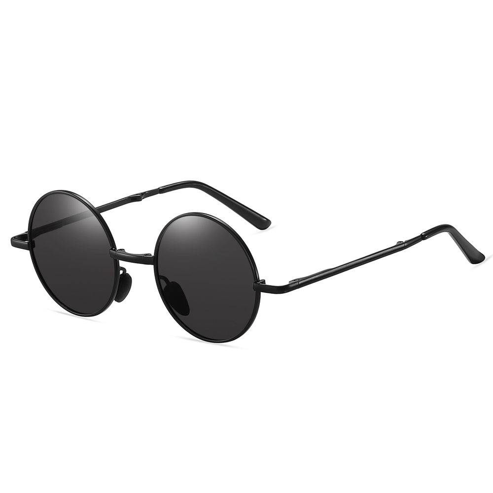 Men's Retro Round Folding Sun Glasses for Women Pocket Foldable Circle Sunglasses Vintage Portable Travel Polarized Sunglass
