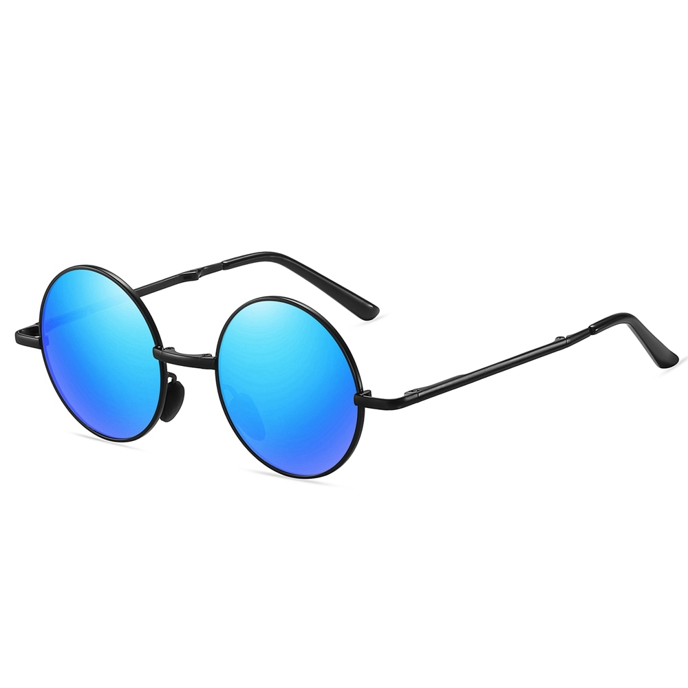 Men's Retro Round Folding Sun Glasses for Women Pocket Foldable Circle Sunglasses Vintage Portable Travel Polarized Sunglass