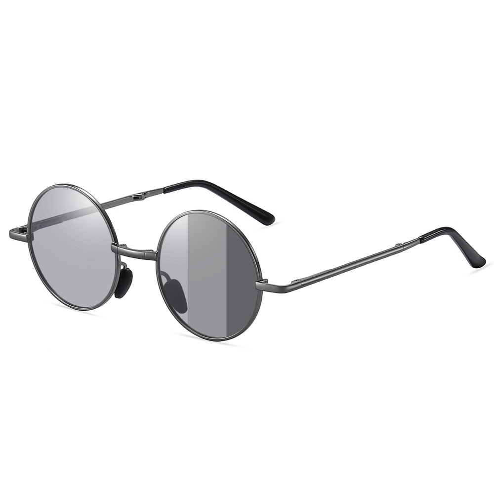 Men's Retro Round Folding Sun Glasses for Women Pocket Foldable Circle Sunglasses Vintage Portable Travel Polarized Sunglass