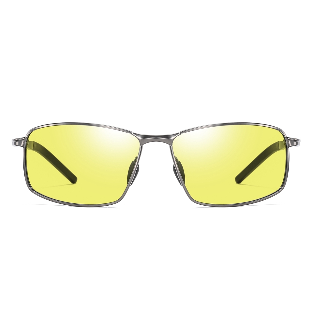 Mens Metal Sporty Rectangle Polarised Sunglasses for Car Driving Rectangular Sun Glasses Anti-glare Polarized Fishing Eyewear