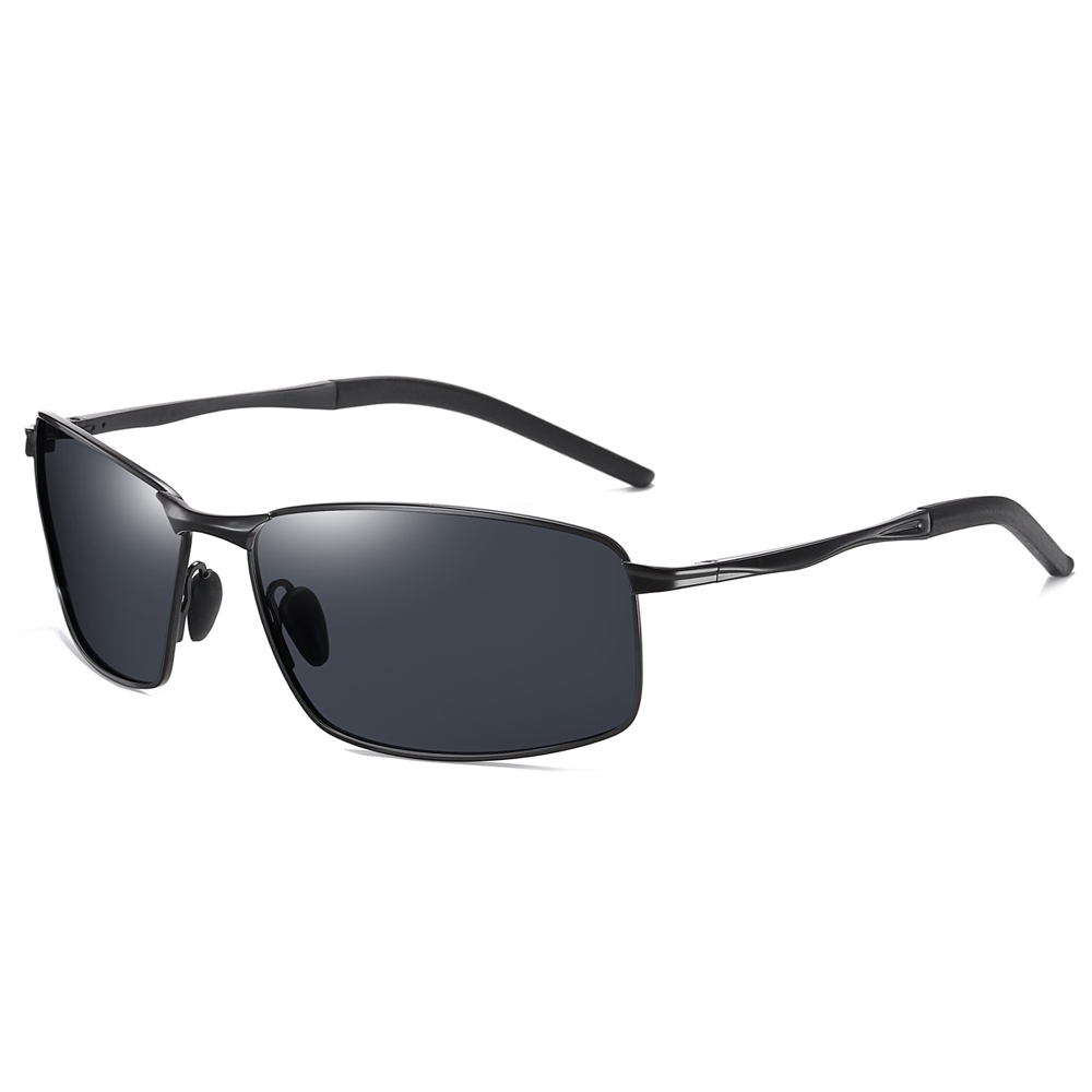 Mens Metal Sporty Rectangle Polarised Sunglasses for Car Driving Rectangular Sun Glasses Anti-glare Polarized Fishing Eyewear