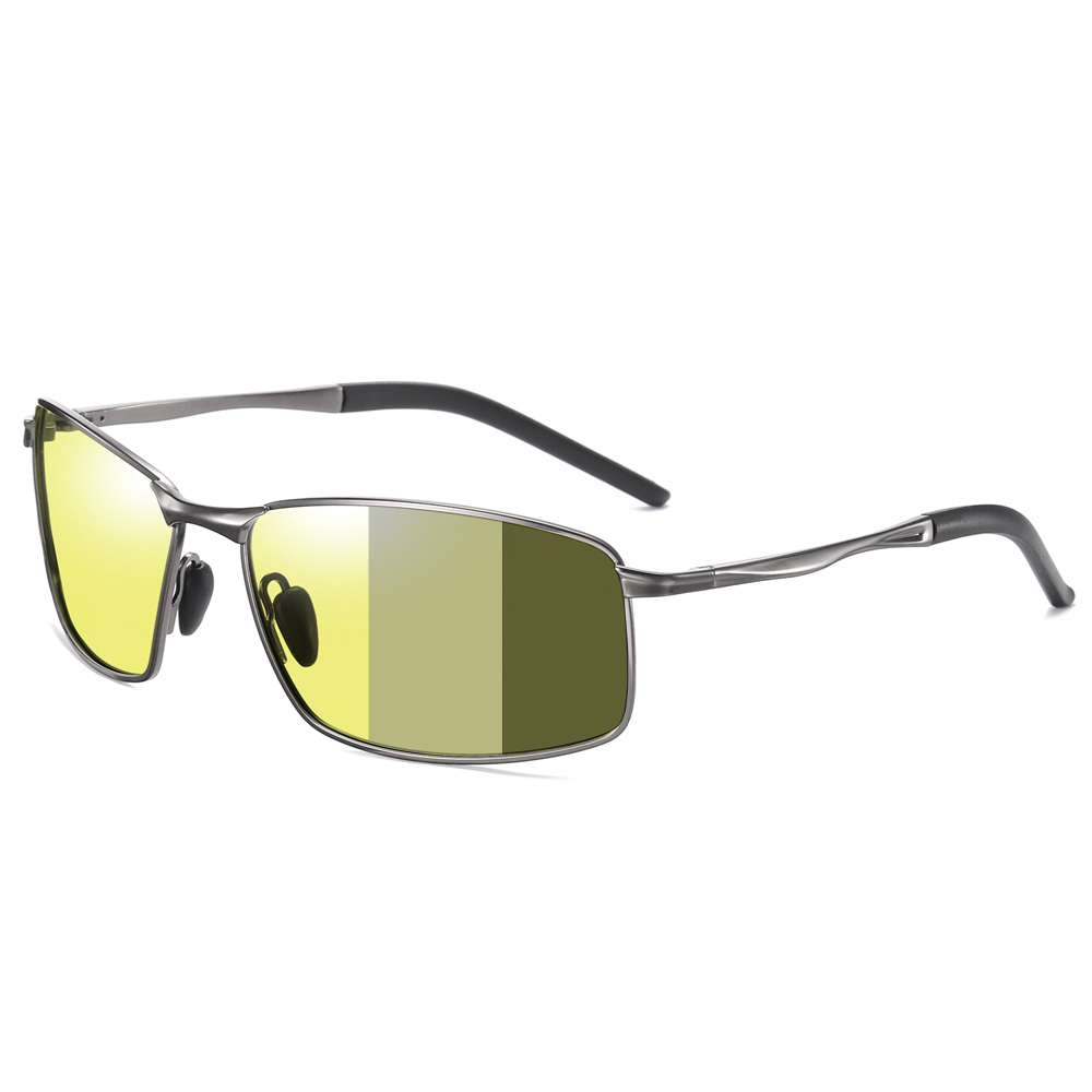 Mens Metal Sporty Rectangle Polarised Sunglasses for Car Driving Rectangular Sun Glasses Anti-glare Polarized Fishing Eyewear