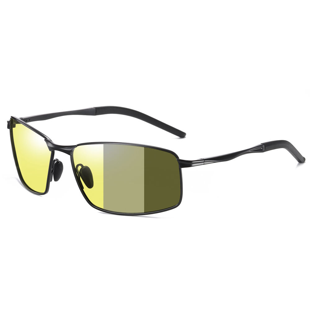 Mens Metal Sporty Rectangle Polarised Sunglasses for Car Driving Rectangular Sun Glasses Anti-glare Polarized Fishing Eyewear