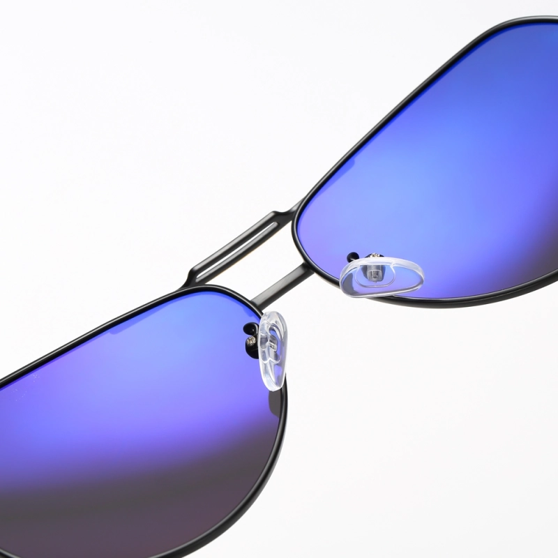 Readystock Custom Engraved Sunglasses Bulk Mens Oversized Aviator Metal Sunglass Two Tone Frame Polarized Driving Glasses
