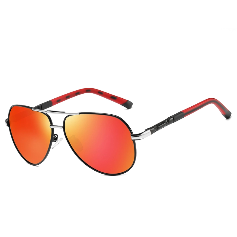 Readystock Custom Engraved Sunglasses Bulk Mens Oversized Aviator Metal Sunglass Two Tone Frame Polarized Driving Glasses