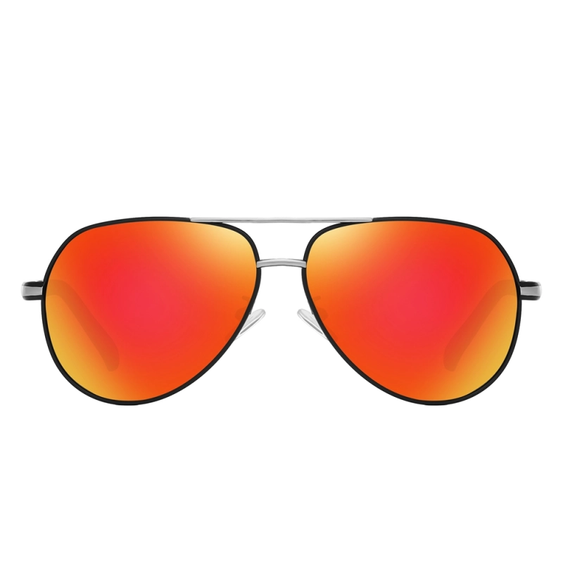 Readystock Custom Engraved Sunglasses Bulk Mens Oversized Aviator Metal Sunglass Two Tone Frame Polarized Driving Glasses