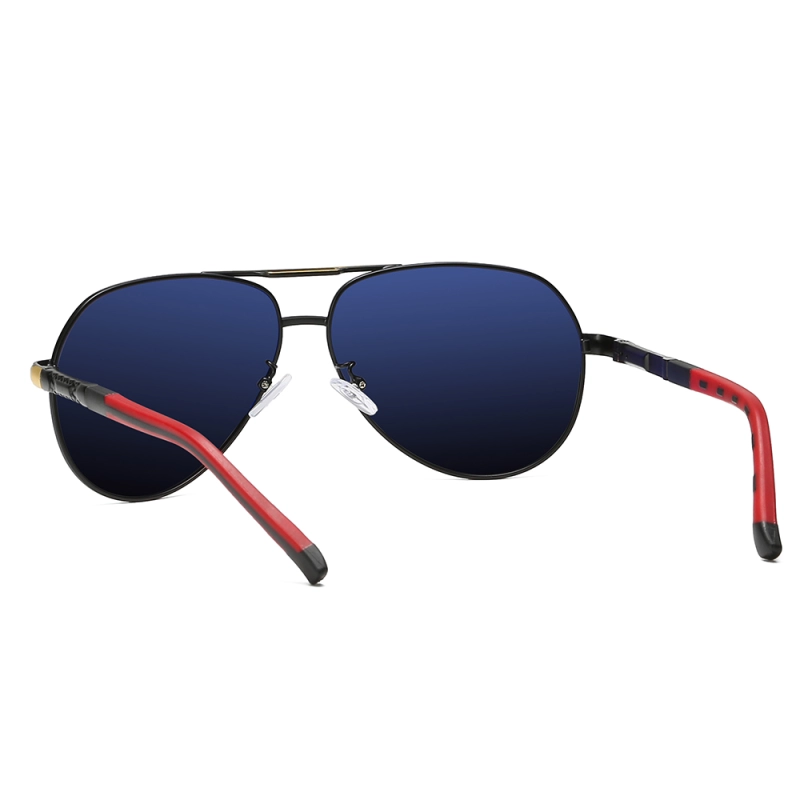 Readystock Custom Engraved Sunglasses Bulk Mens Oversized Aviator Metal Sunglass Two Tone Frame Polarized Driving Glasses