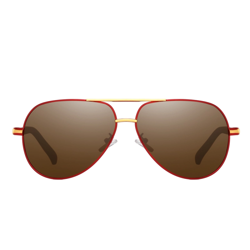 Readystock Custom Engraved Sunglasses Bulk Mens Oversized Aviator Metal Sunglass Two Tone Frame Polarized Driving Glasses