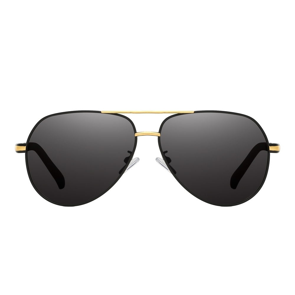 Readystock Custom Engraved Sunglasses Bulk Mens Oversized Aviator Metal Sunglass Two Tone Frame Polarized Driving Glasses