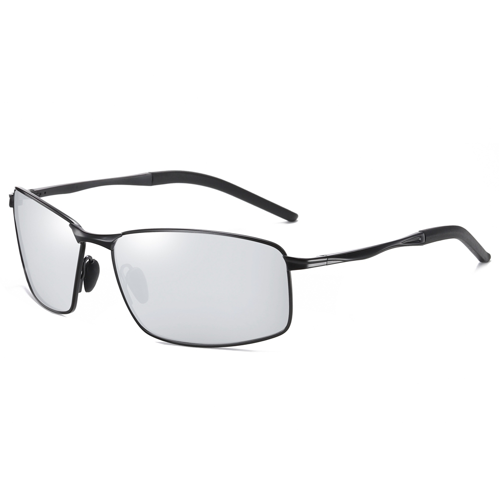 Mens Metal Sporty Rectangle Polarised Sunglasses for Car Driving Rectangular Sun Glasses Anti-glare Polarized Fishing Eyewear