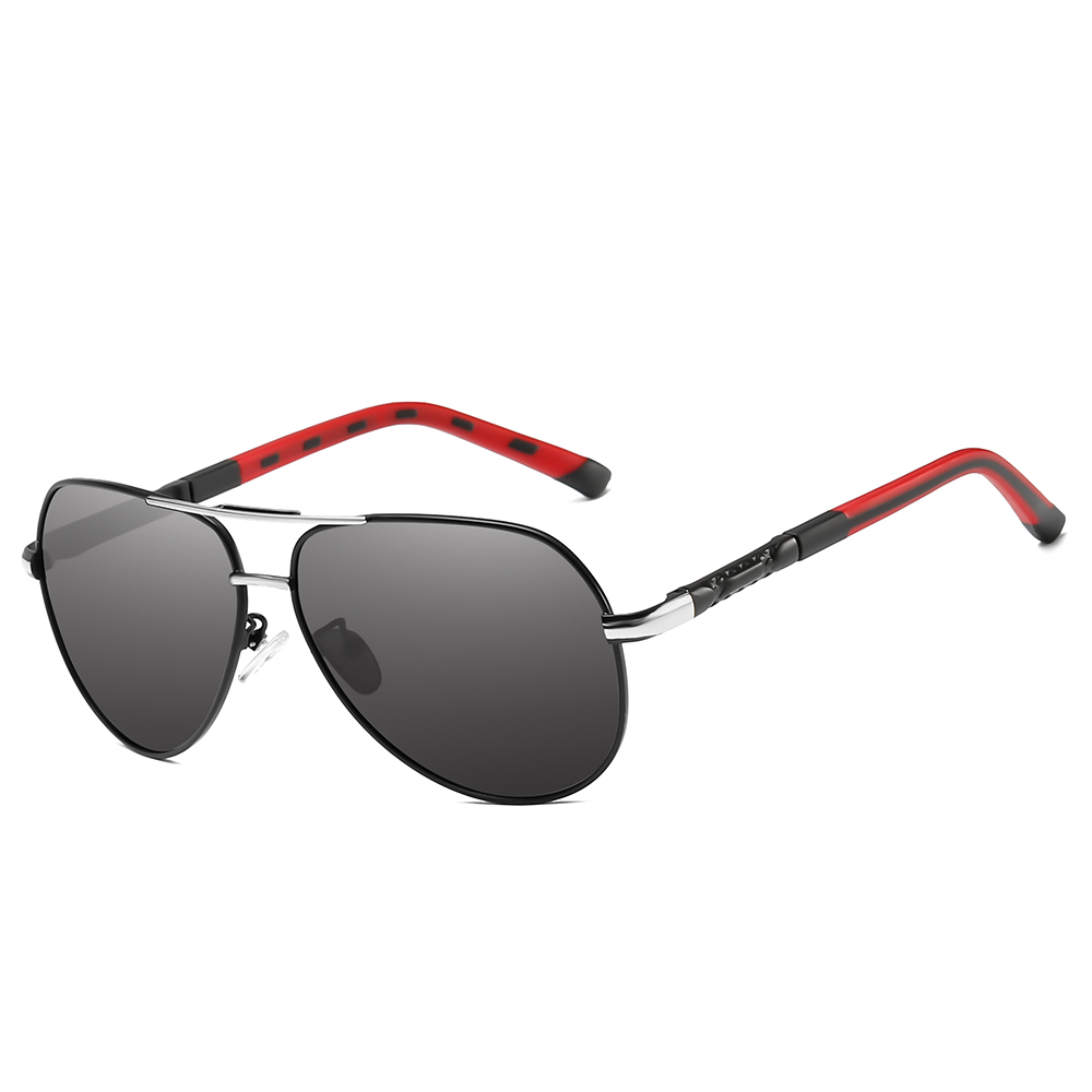 Readystock Custom Engraved Sunglasses Bulk Mens Oversized Aviator Metal Sunglass Two Tone Frame Polarized Driving Glasses