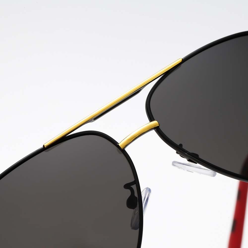 Readystock Custom Engraved Sunglasses Bulk Mens Oversized Aviator Metal Sunglass Two Tone Frame Polarized Driving Glasses