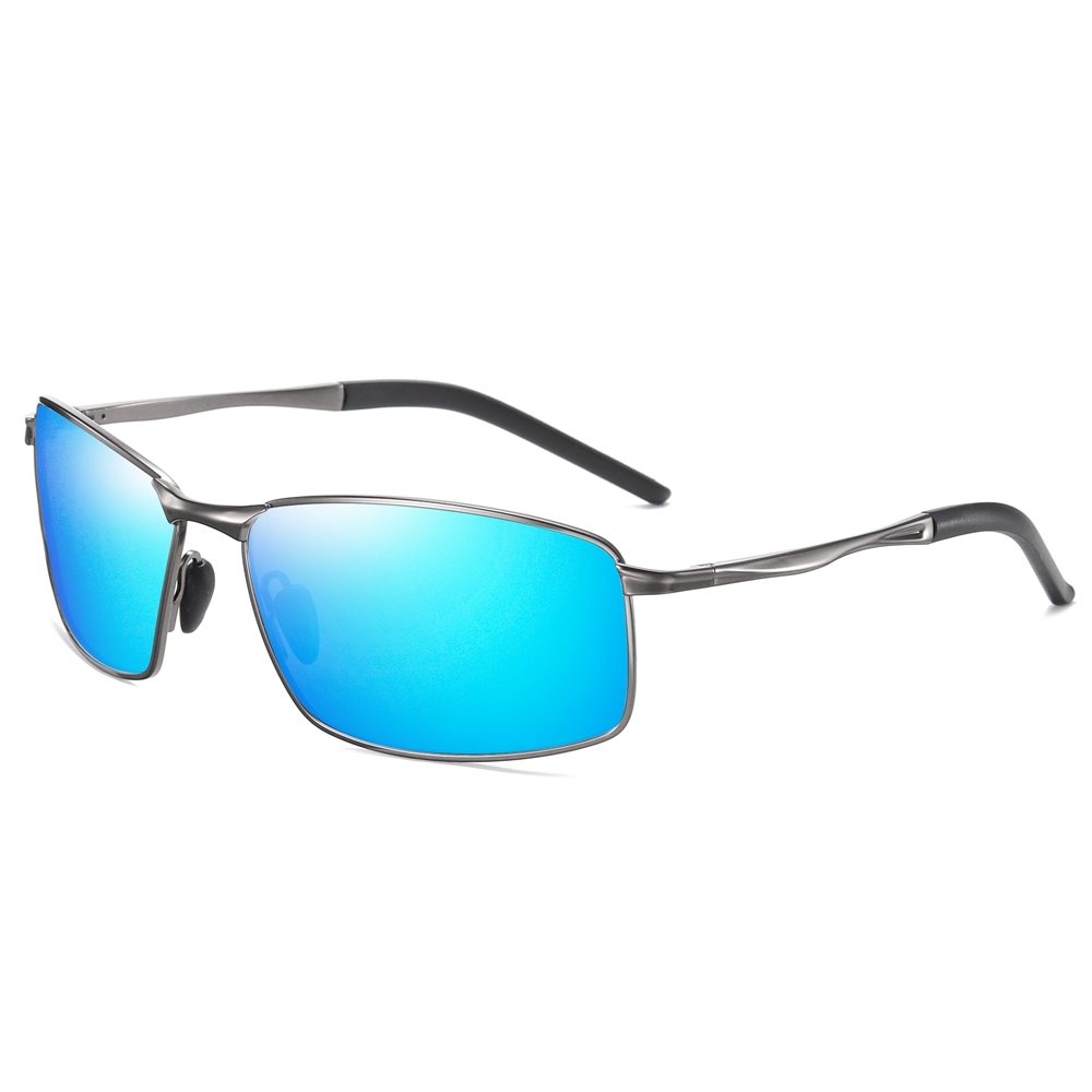 Mens Metal Sporty Rectangle Polarised Sunglasses for Car Driving Rectangular Sun Glasses Anti-glare Polarized Fishing Eyewear