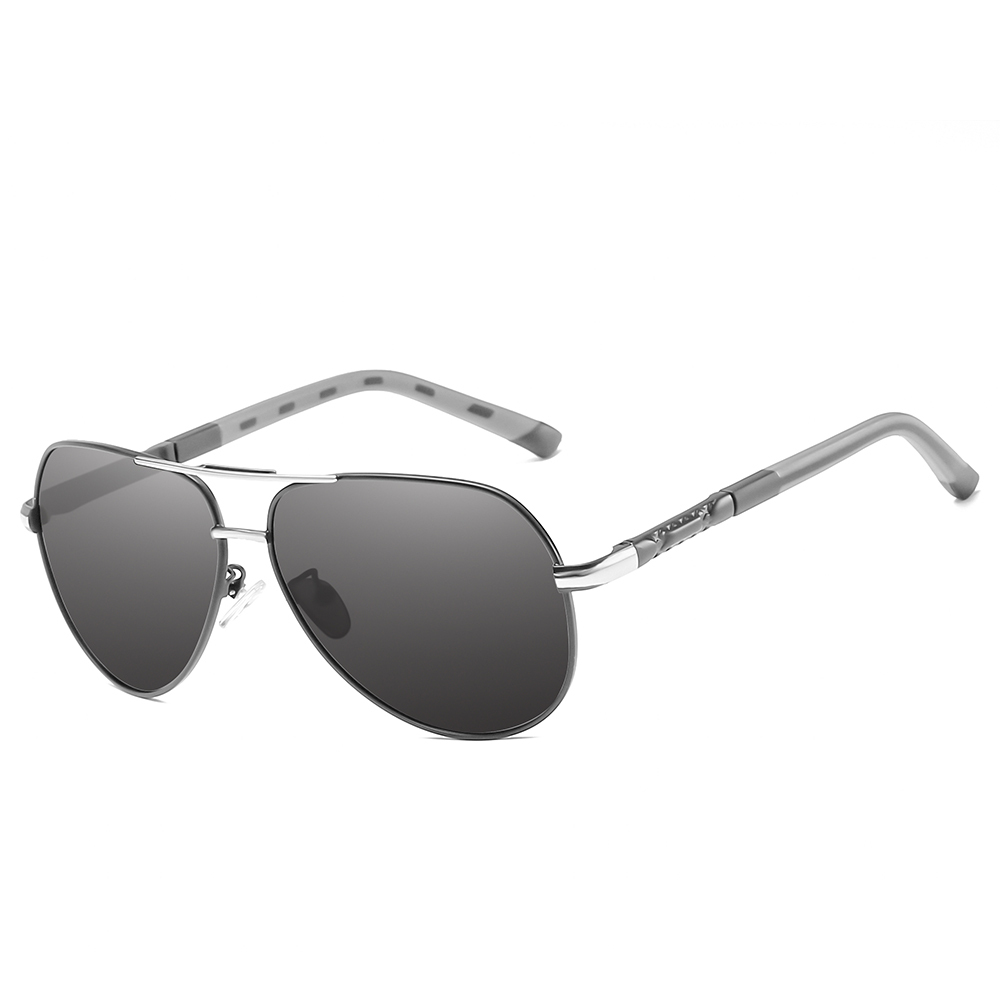 Readystock Custom Engraved Sunglasses Bulk Mens Oversized Aviator Metal Sunglass Two Tone Frame Polarized Driving Glasses