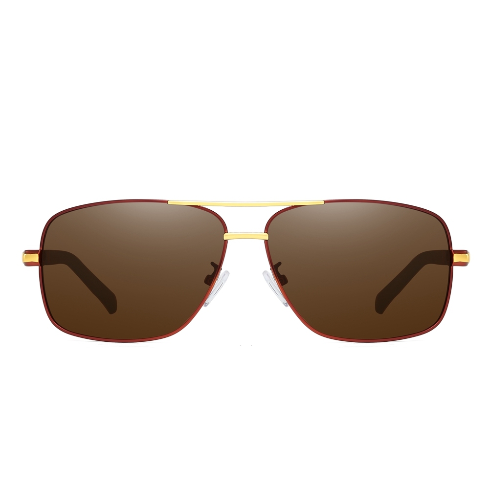 Ready Made Mens Rectangle Metal Sunglasses Custom Logo Bulk Rectangular Sun Glasses Polarized Lenses for Driving Sunglass