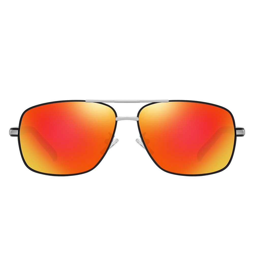 Ready Made Mens Rectangle Metal Sunglasses Custom Logo Bulk Rectangular Sun Glasses Polarized Lenses for Driving Sunglass