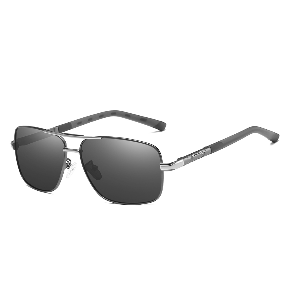 Ready Made Mens Rectangle Metal Sunglasses Custom Logo Bulk Rectangular Sun Glasses Polarized Lenses for Driving Sunglass