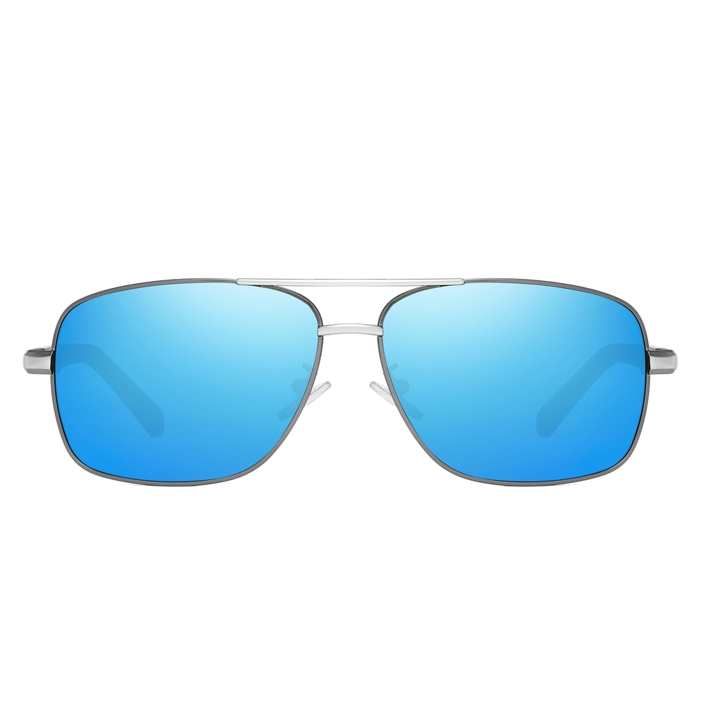 Ready Made Mens Rectangle Metal Sunglasses Custom Logo Bulk Rectangular Sun Glasses Polarized Lenses for Driving Sunglass