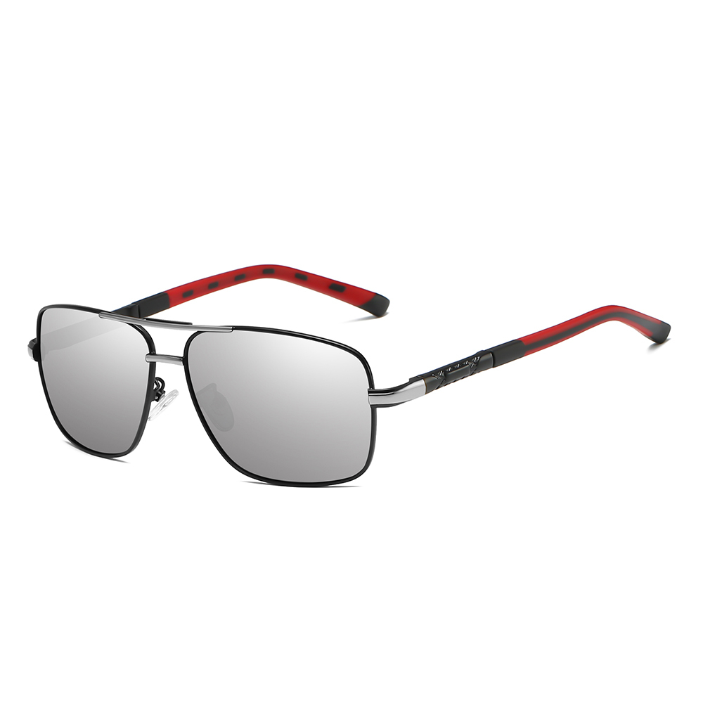 Ready Made Mens Rectangle Metal Sunglasses Custom Logo Bulk Rectangular Sun Glasses Polarized Lenses for Driving Sunglass