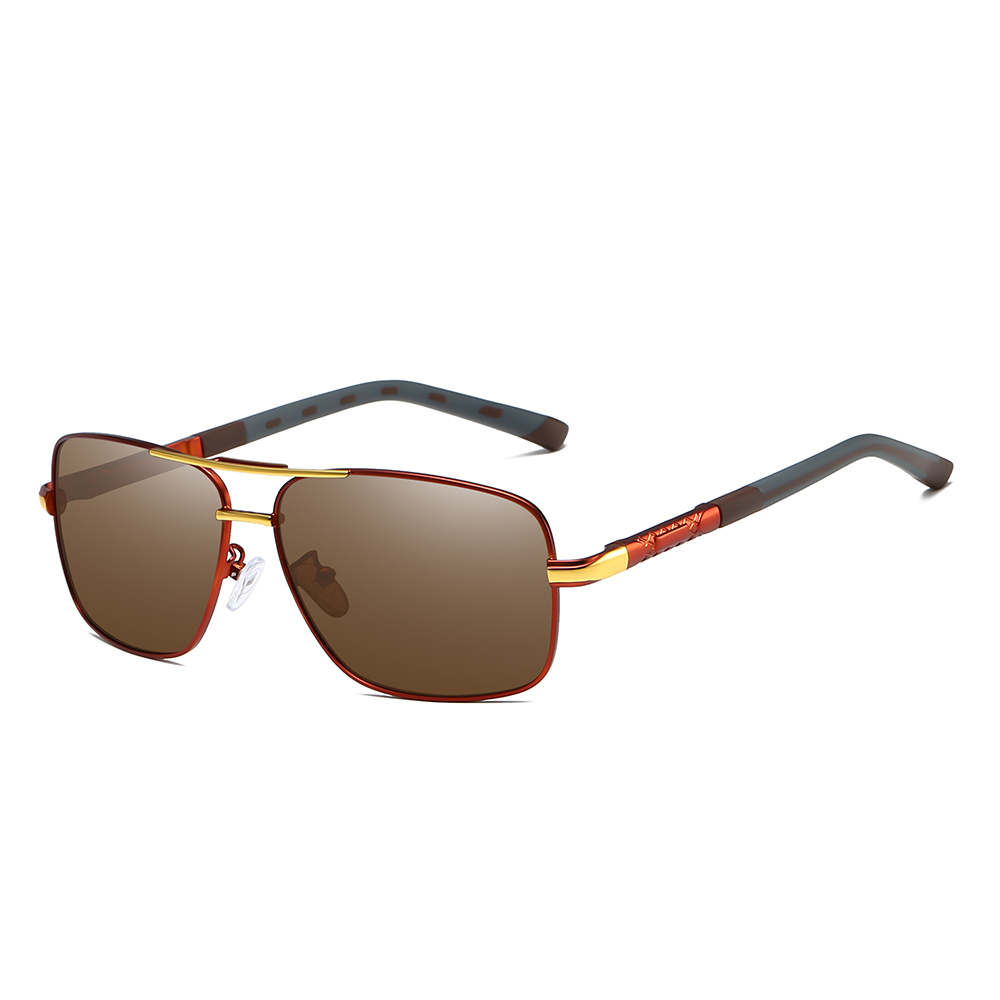 Ready Made Mens Rectangle Metal Sunglasses Custom Logo Bulk Rectangular Sun Glasses Polarized Lenses for Driving Sunglass