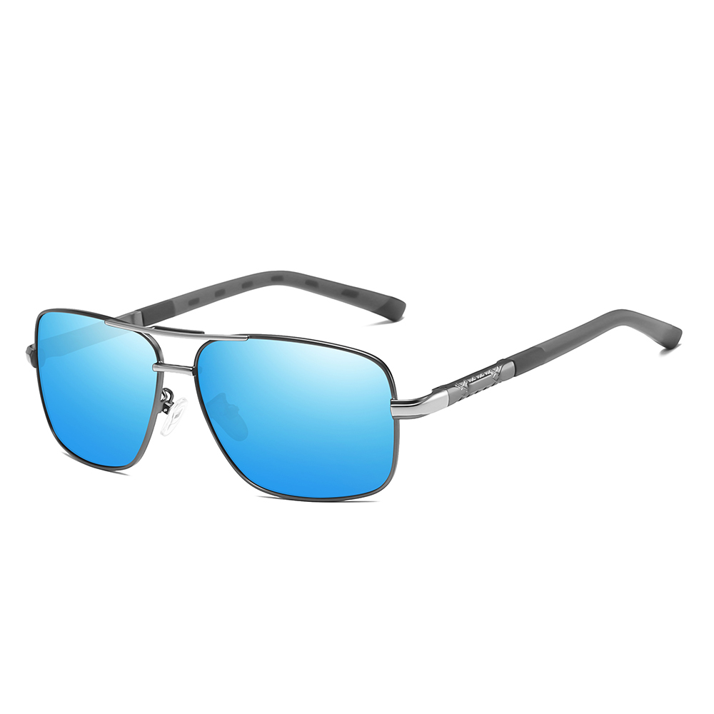 Ready Made Mens Rectangle Metal Sunglasses Custom Logo Bulk Rectangular Sun Glasses Polarized Lenses for Driving Sunglass