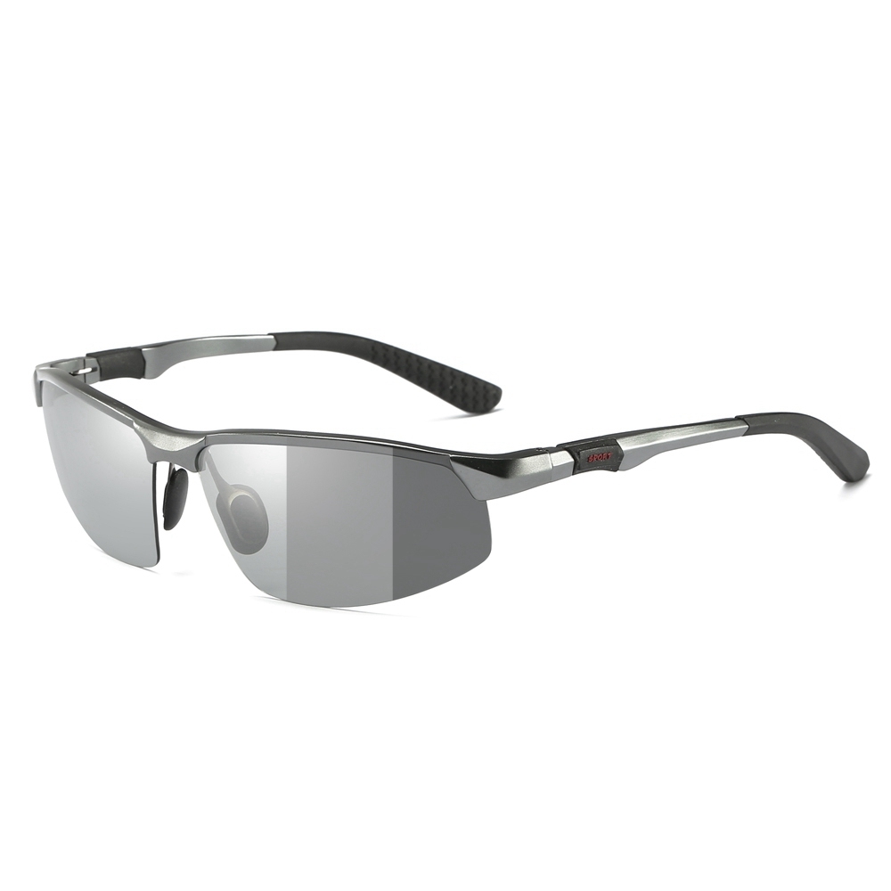 Wholesale Ultra-light Aluminum Frame Sunglasses Photochromic Polarized Lens for Golf Shades Men's Outdoor Sport Running Glasses