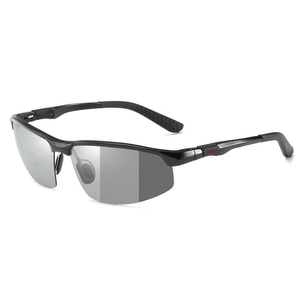 Wholesale Ultra-light Aluminum Frame Sunglasses Photochromic Polarized Lens for Golf Shades Men's Outdoor Sport Running Glasses