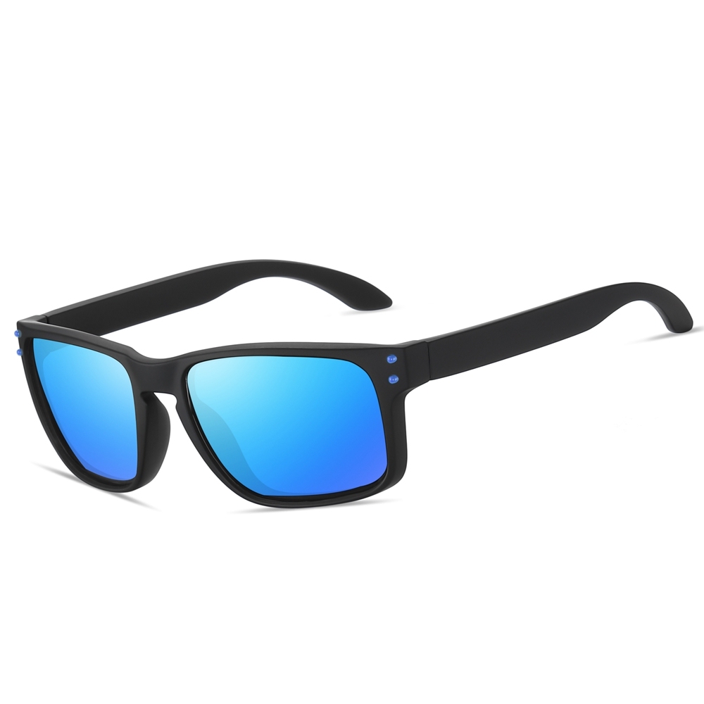 Promotional Custom Printed Sunglasses Personalized Logo Unisex Classic Style Plastic Rectangle Polarized Sunglass with Metal Rivets 9102