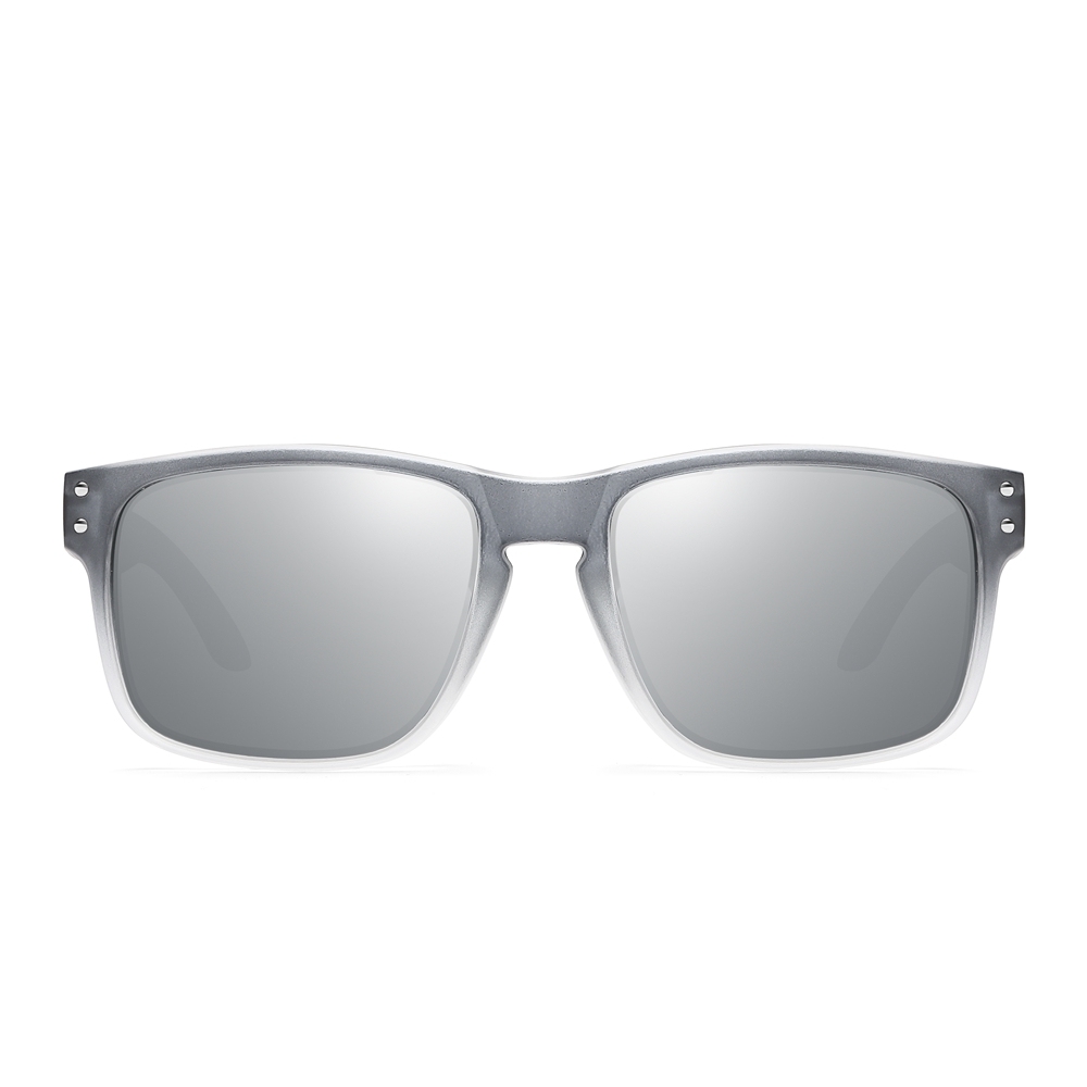 Promotional Custom Printed Sunglasses Personalized Logo Unisex Classic Style Plastic Rectangle Polarized Sunglass with Metal Rivets 9102