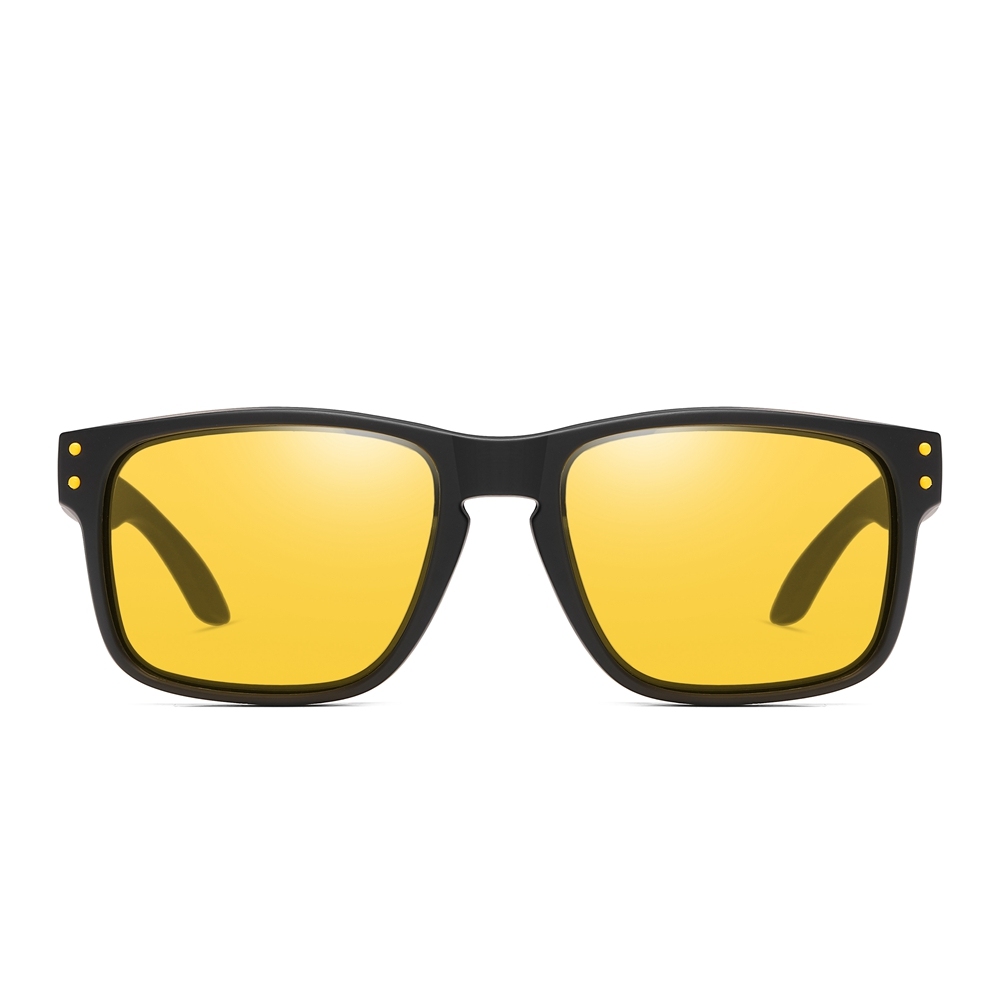 Promotional Custom Printed Sunglasses Personalized Logo Unisex Classic Style Plastic Rectangle Polarized Sunglass with Metal Rivets 9102